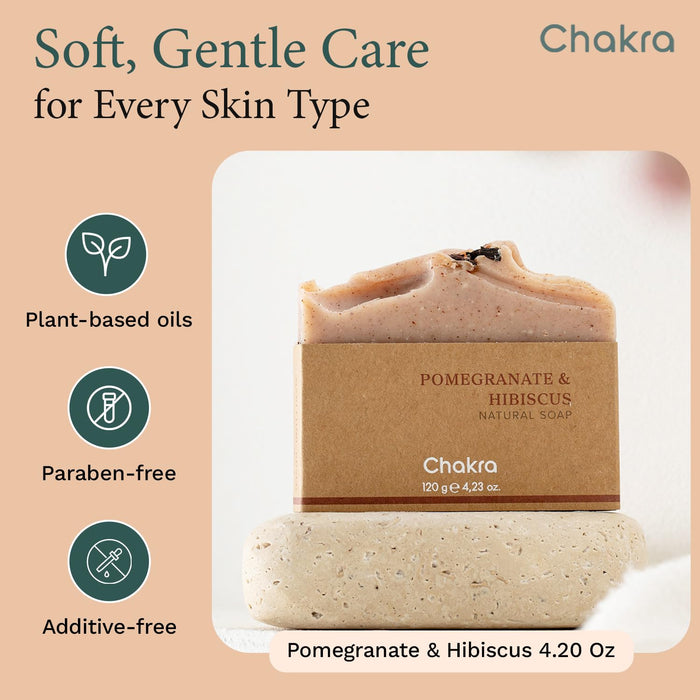 Natural Soap Bar 4.2 oz Pomegranate / Hibiscus