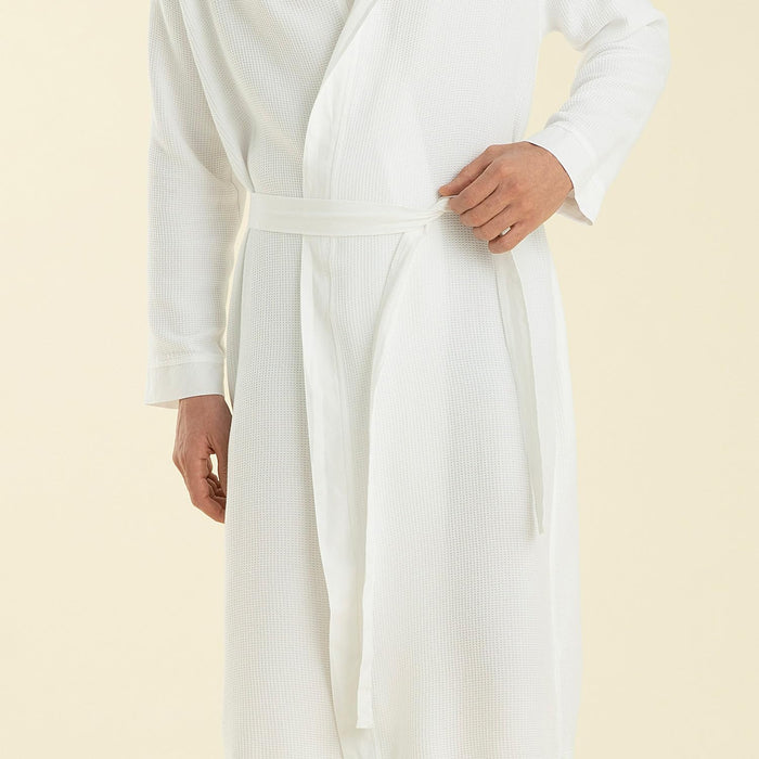 Carra Unisex Terry Cloth Bathrobe White