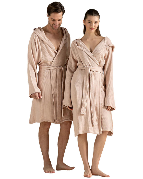 Armin Unisex Terry Cloth Bathrobe Soft Apricot