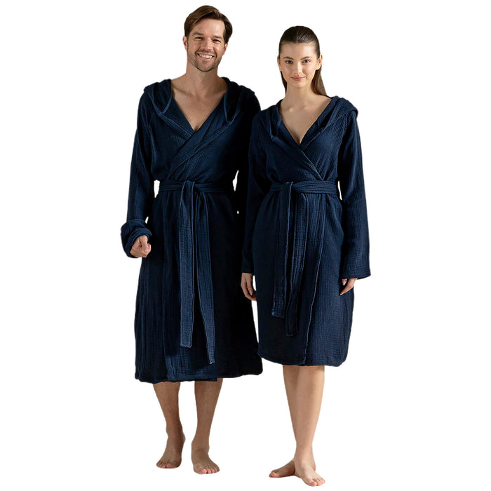 Armin Unisex Terry Cloth Bathrobe Marine Blue