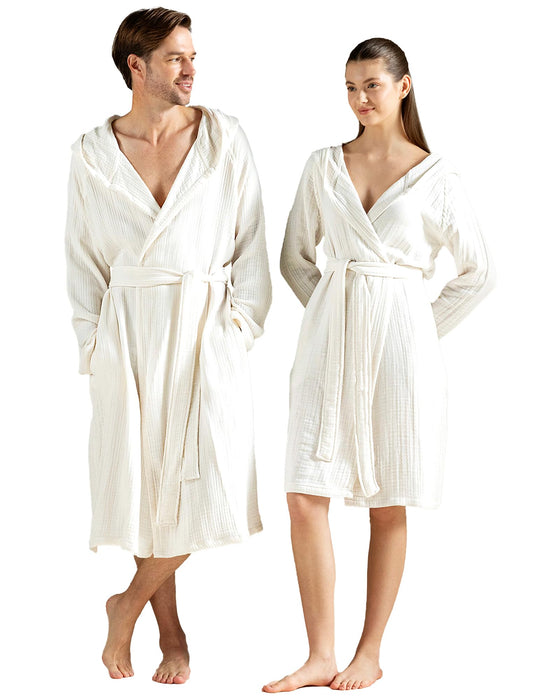Armin Unisex Terry Cloth Bathrobe Ecru