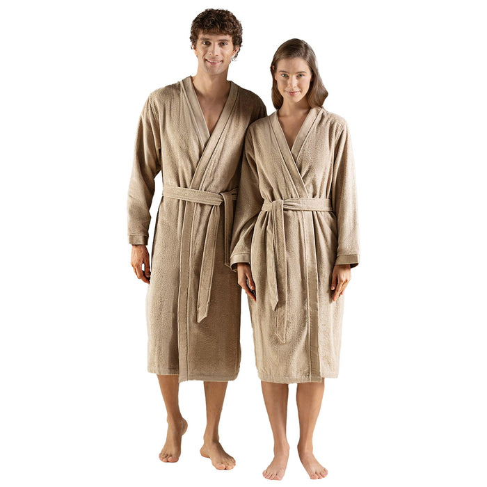 Floss Unisex Terry Cloth Bathrobe Dark Beige