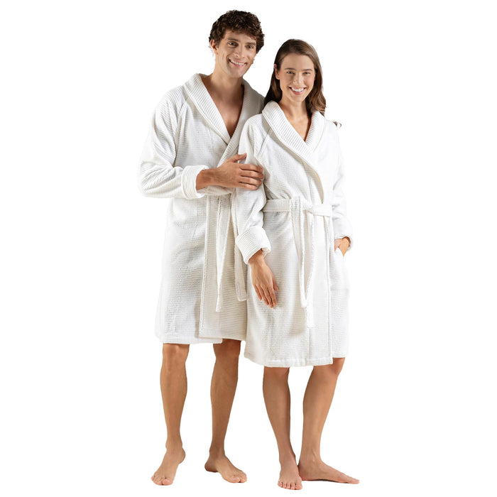Eva Unisex Terry Cloth Bathrobe White