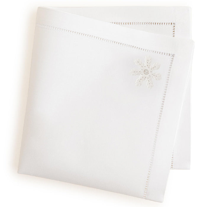Snowflake Embroidered Napkin 16x16 inch White