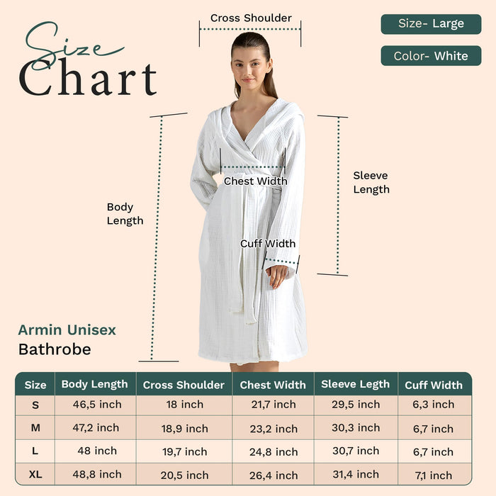 Armin Unisex Terry Cloth Bathrobe White