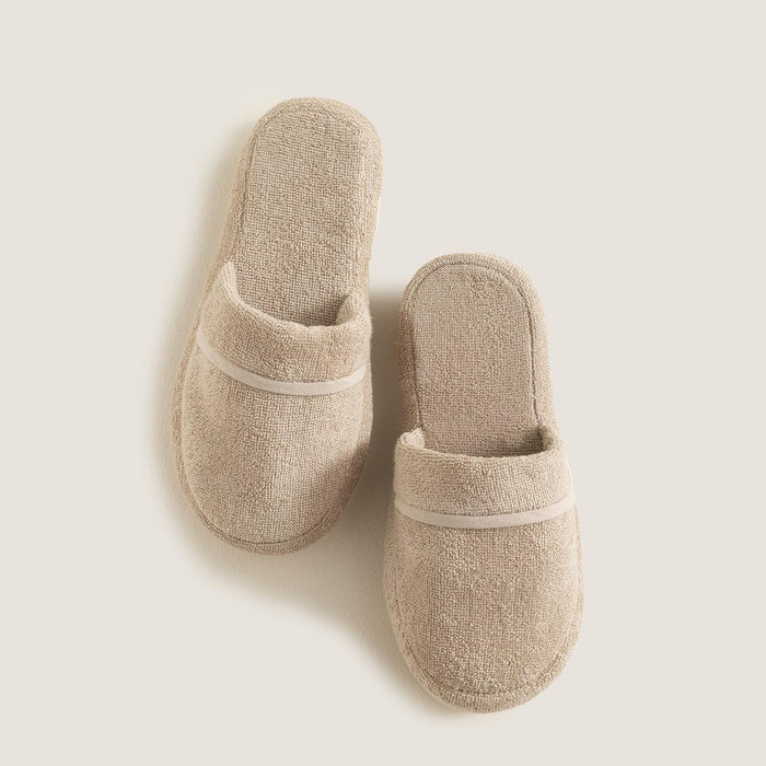 Solid Unisex Indoor House Slippers Dark Beige