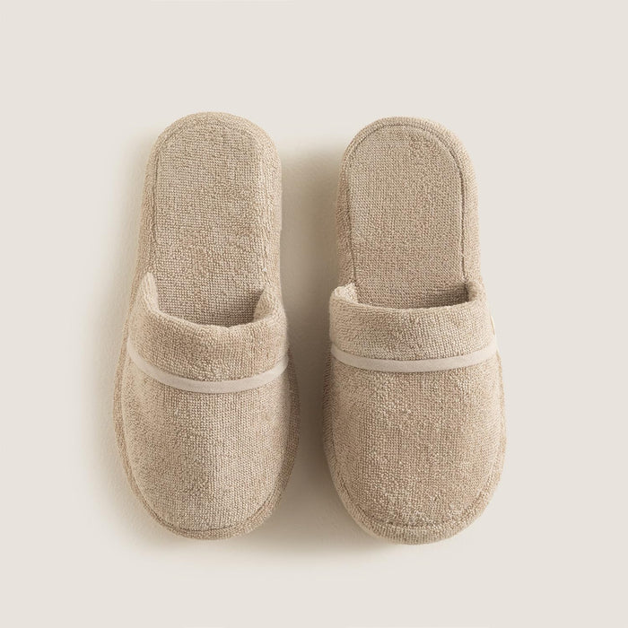 Solid Unisex Indoor House Slippers Dark Beige