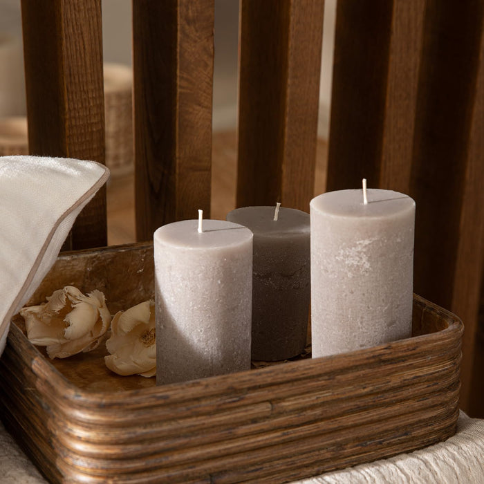 Glacier Pillar Candle 2.75x4.72 inch Mink