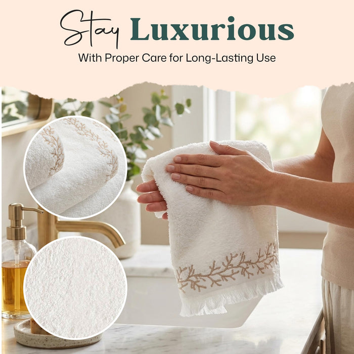 Coralle Washcloth 13x13 inch Ecru