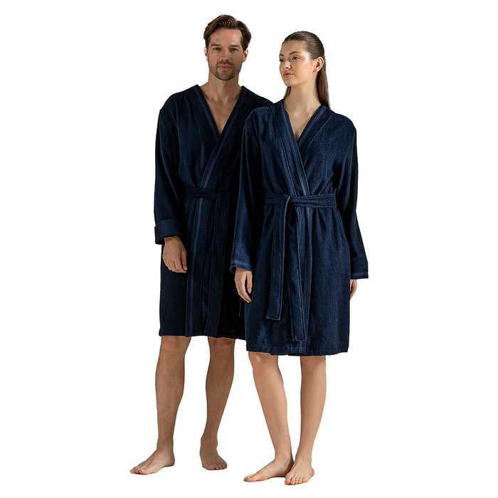 Anhor Unisex Terry Cloth Bathrobe Marine Blue