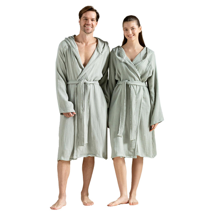 Armin Unisex Terry Cloth Bathrobe Smoke Green