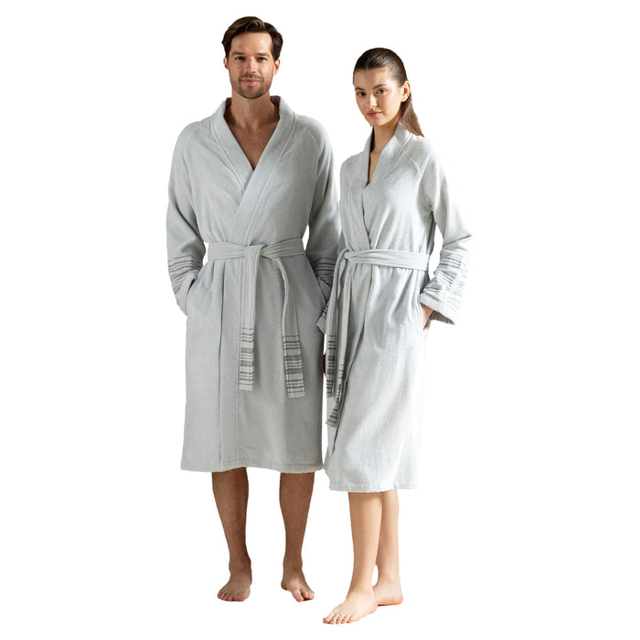 Derin Unisex Terry Cloth Bathrobe Pearl Blue