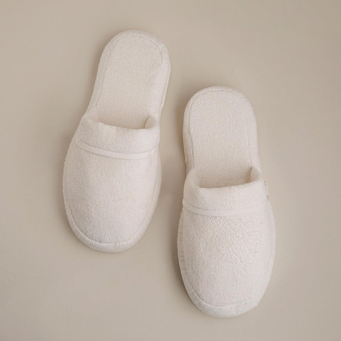 Solid Unisex Indoor House Slippers Ecru