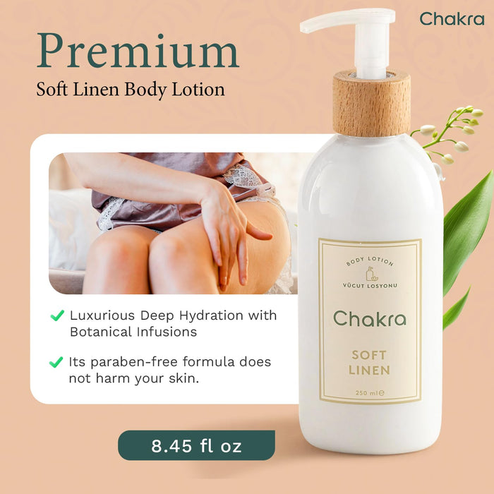 Body Lotion for Women & Men 8.4 oz Soft Linen