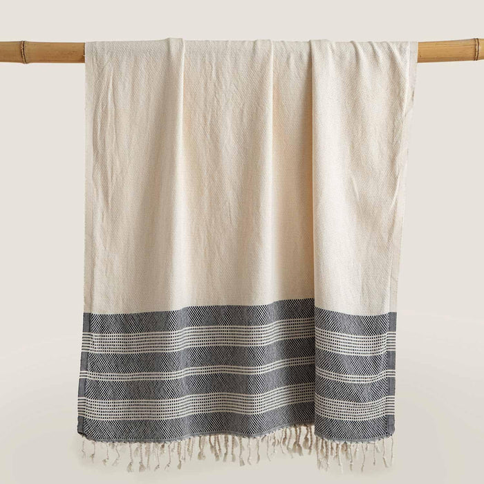 Lamer Cotton Peshtemal Beach Towel Marine Blue