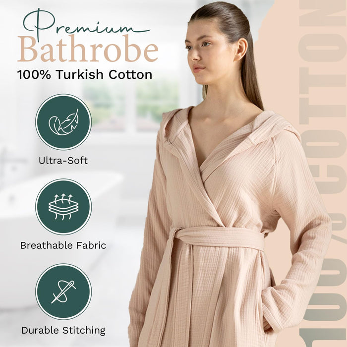 Armin Unisex Terry Cloth Bathrobe Soft Apricot