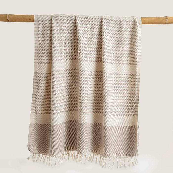 Palermo Cotton Peshtemal Beach Towel Natural