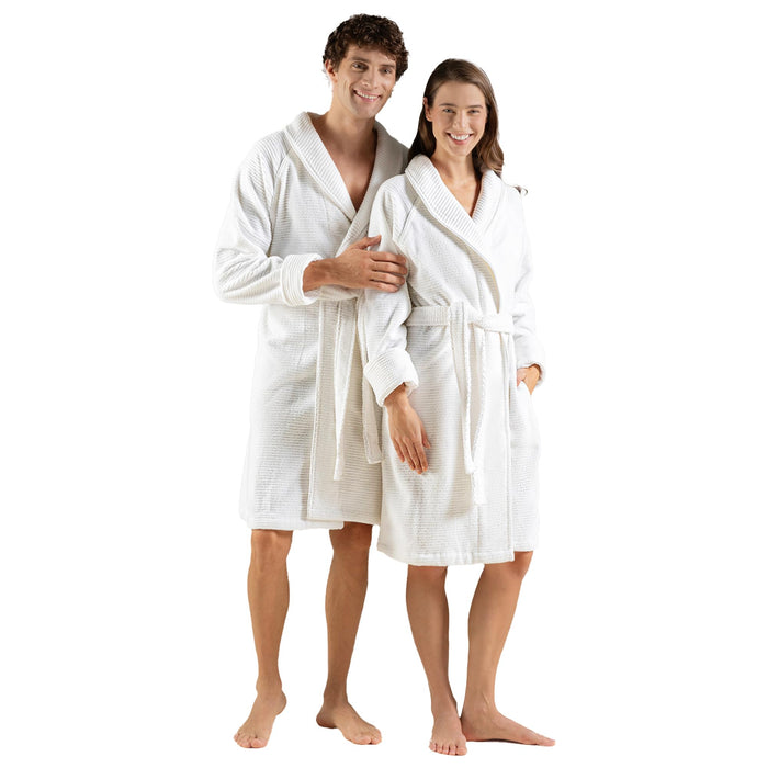 Eva Unisex Terry Cloth Bathrobe White