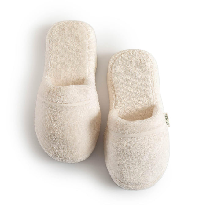 Solid Unisex Indoor House Slippers Ecru