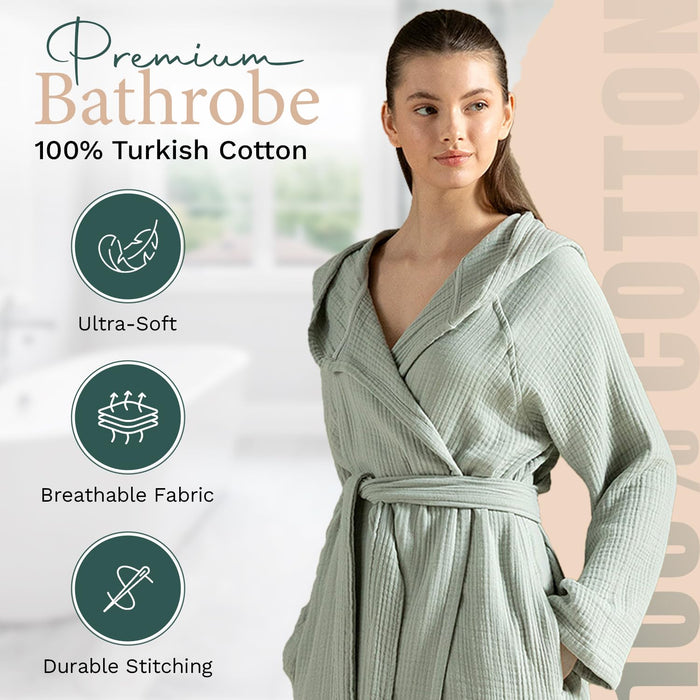 Armin Unisex Terry Cloth Bathrobe Smoke Green