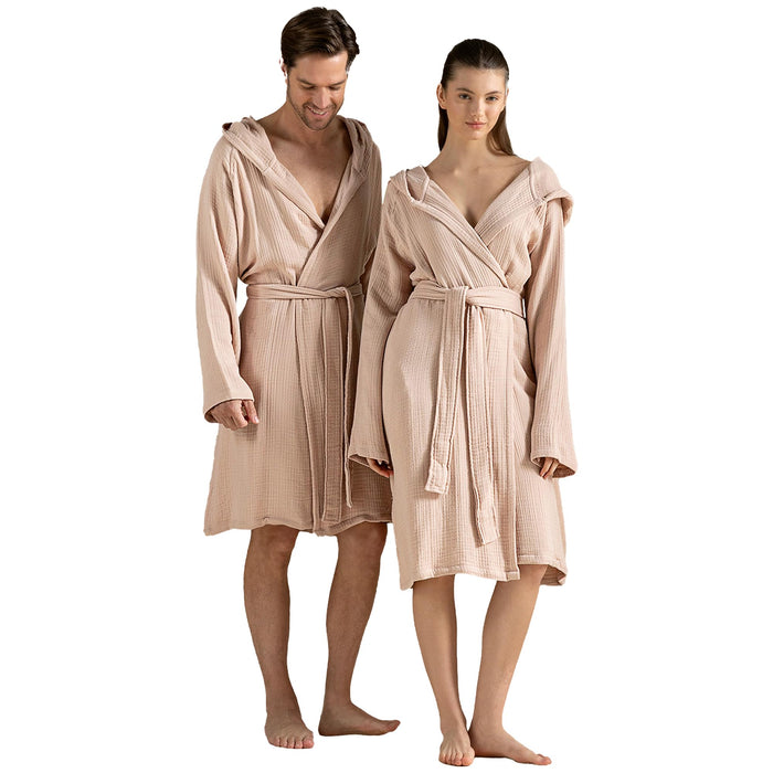 Armin Unisex Terry Cloth Bathrobe Soft Apricot