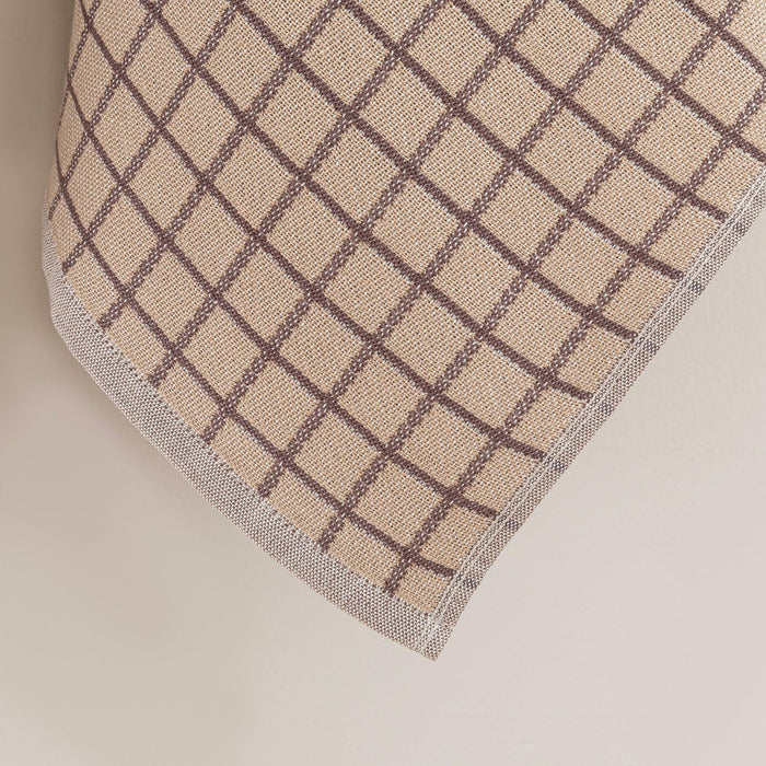 Peine Kitchen Towel 16x24 inch Pack of 2 Beige / Dark Brown