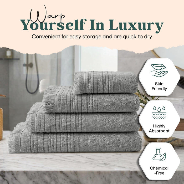Derin Bath Towel 30x56 inch Pearl Blue / Smoke Grey