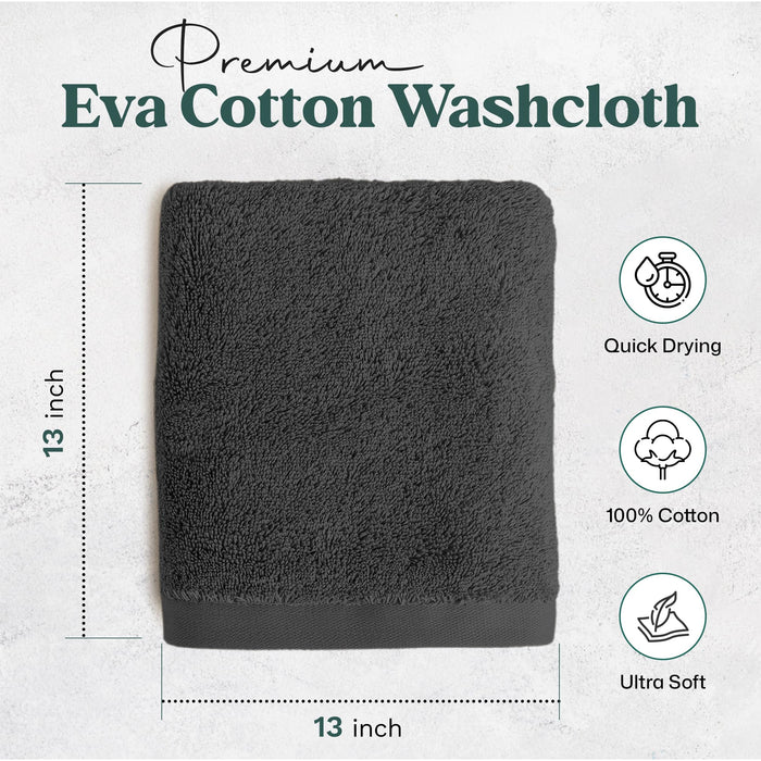 Solid Bundle 2 Pack of Washcloth and Face Towel Anthracite