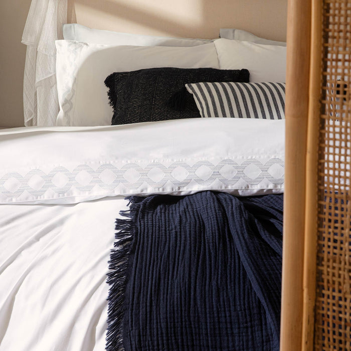 Lodos Duvet Cover Set 90x92 inch White