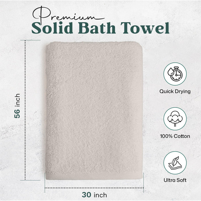 Solid Bath Towel 30x56 inch Grey