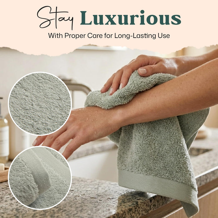 Solid Washcloth 13x13 inch Smoke Green