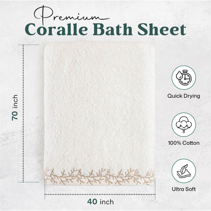 Coralle Bath Sheet 40x70 inch Ecru