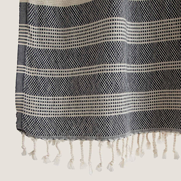 Lamer Cotton Peshtemal Beach Towel Marine Blue