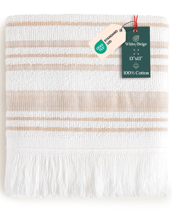 Derin Washcloth 13x13 inch White / Beige