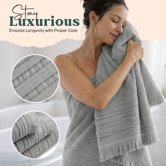 Derin Bath Towel 30x56 inch Pearl Blue / Smoke Grey
