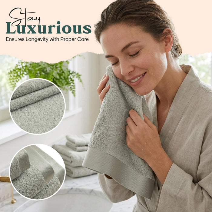 Floss Bundle 2 Pack of Washcloth and Face Towel Smoke Green