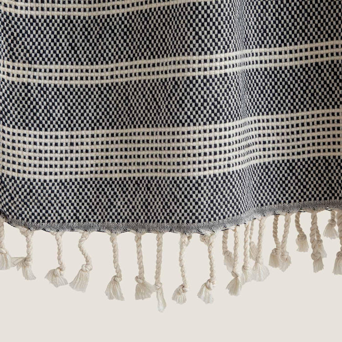 Lamer Cotton Peshtemal Beach Towel Marine Blue