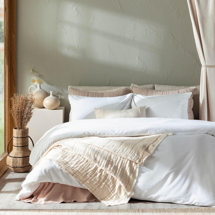 Nova Duvet Cover Set 90x92 inch White