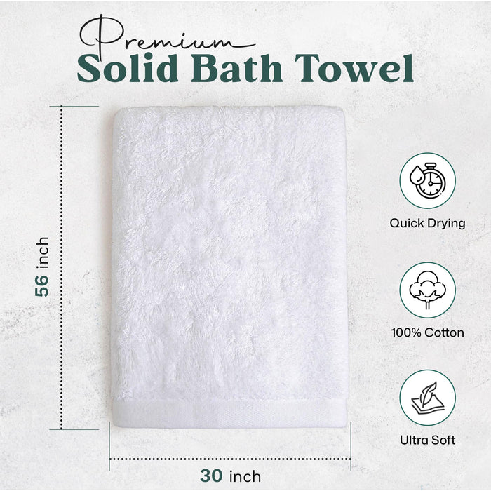 Solid Bath Towel 30x56 inch White