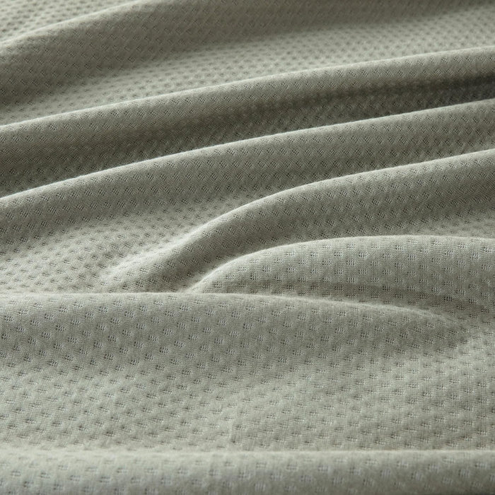 Lillia Full Size Pique Bed Throw 83x94 inch Smoke Green