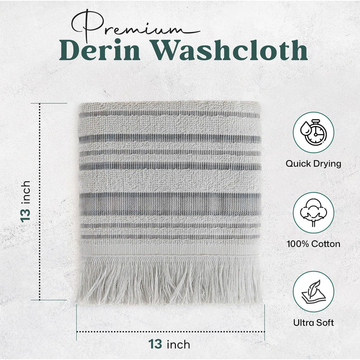 Derin Washcloth 13x13 inch Pearl Blue / Smoke Grey