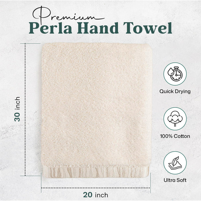 Perla Hand Towel 20x30 inch Ecru