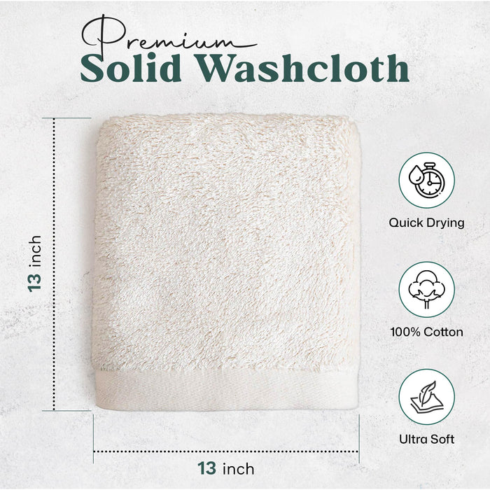 Solid Washcloth 13x13 inch Ecru