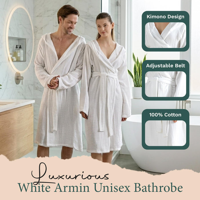 Armin Unisex Terry Cloth Bathrobe White