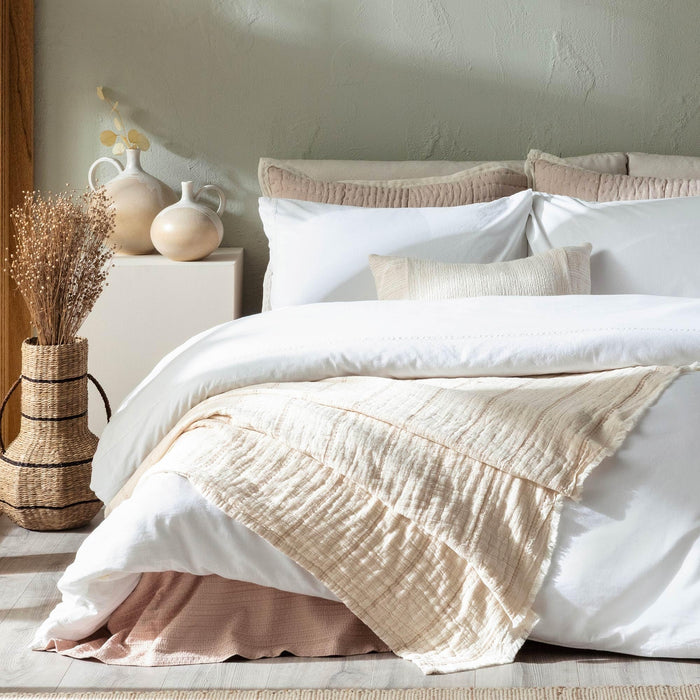 Nova Duvet Cover Set 90x92 inch White