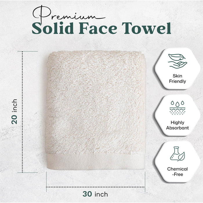 Solid Bundle 2 Pack of Washcloth and Face Towel Ecru