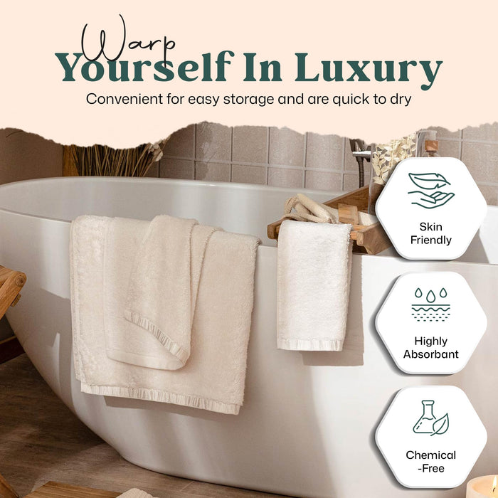 Perla Bath Towel 30x56 inch Ecru