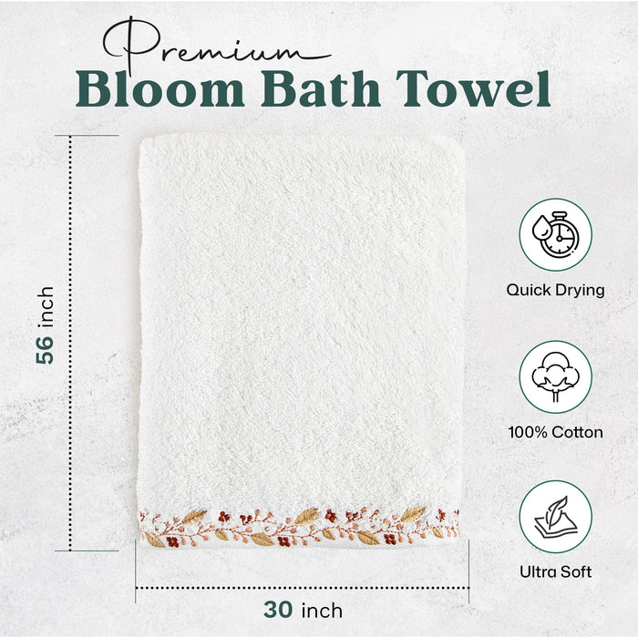 Bloom Bath Towel 30x56 inch White