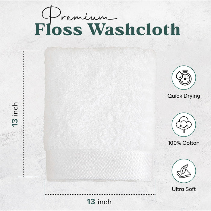 Floss Washcloth 13x13 inch White