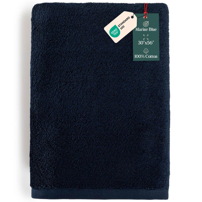Solid Bath Towel 30x56 inch Marine Blue